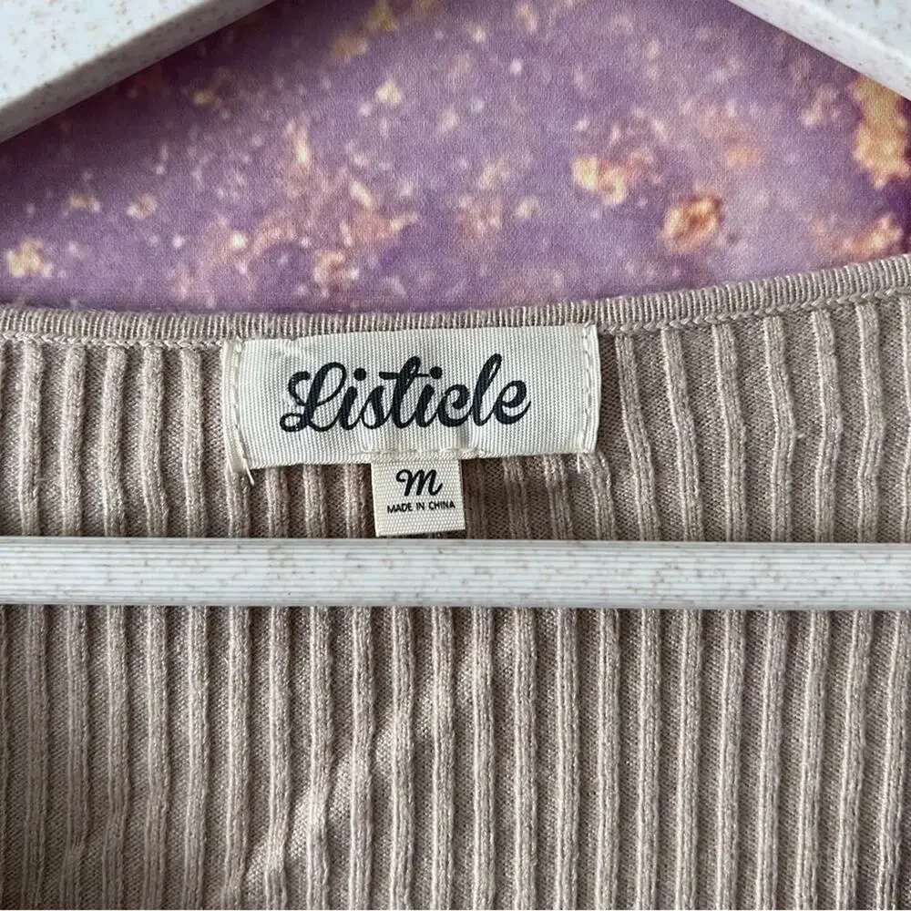 5/$30 Listicle Ribbed Scoop Neck Sweater Cream M